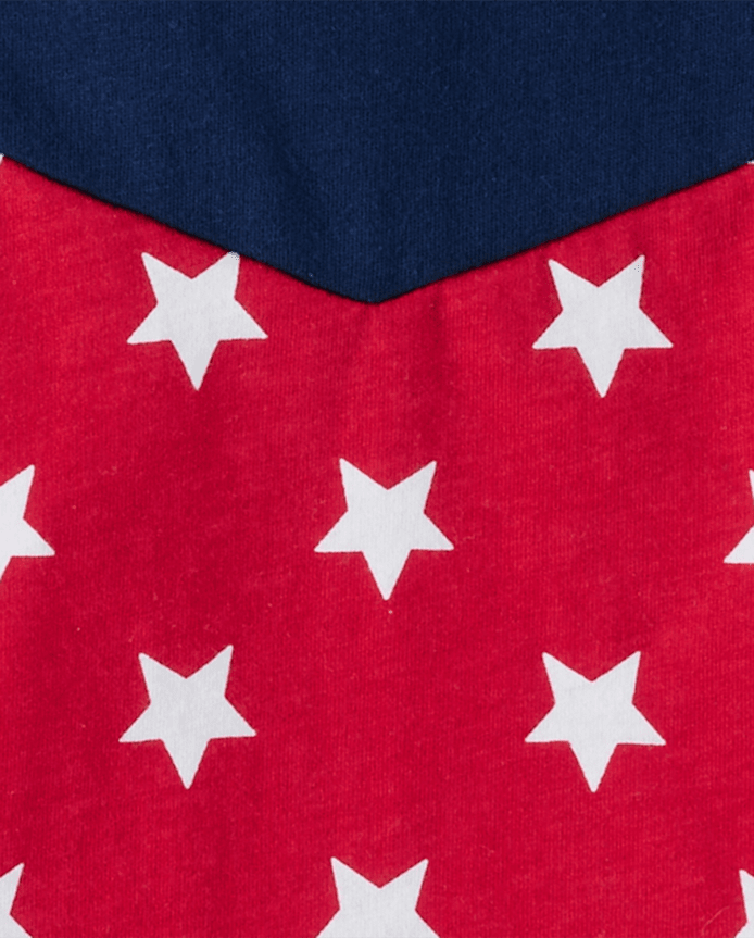 Baby And Toddler Girls Glitter Americana Butterfly Tie Shoulder Dress