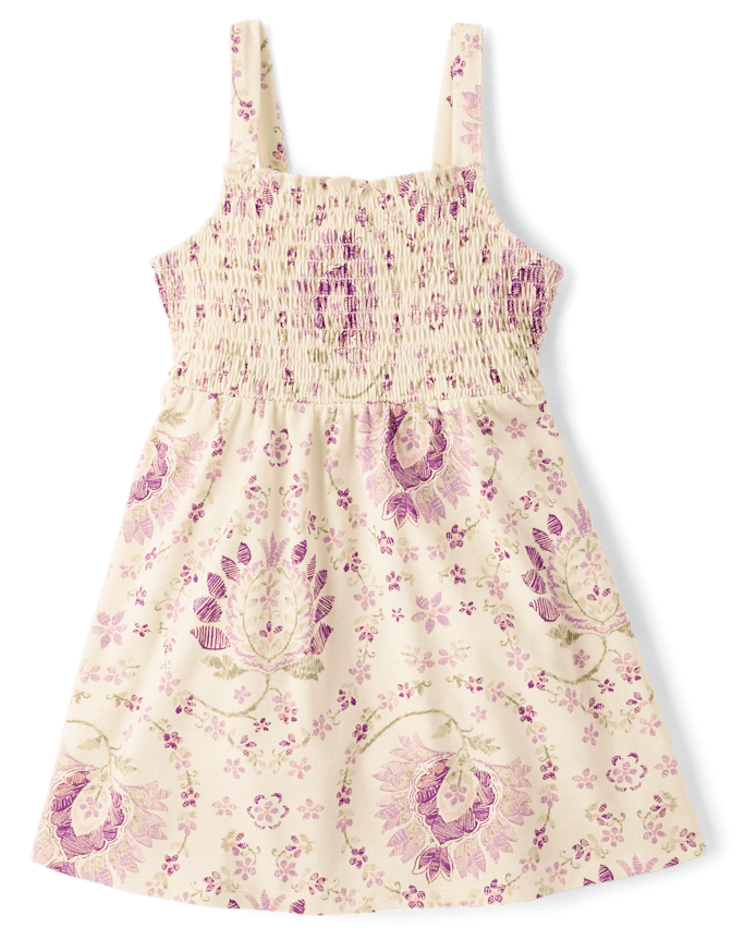 Baby And Toddler Girls Floral Paisley Smocked Dress
