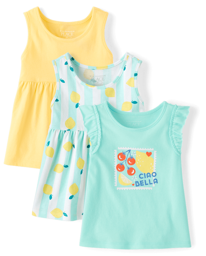 Toddler Girls Lemon Tank Top 3-Pack