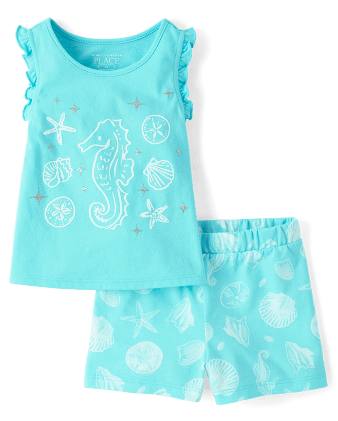 Toddler Girls Sea Creature 2-Piece Outfit Set