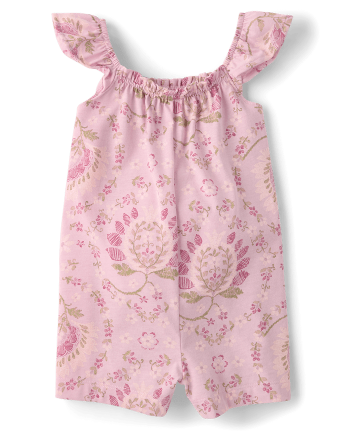 Baby And Toddler Girls Floral Paisley Flutter Romper