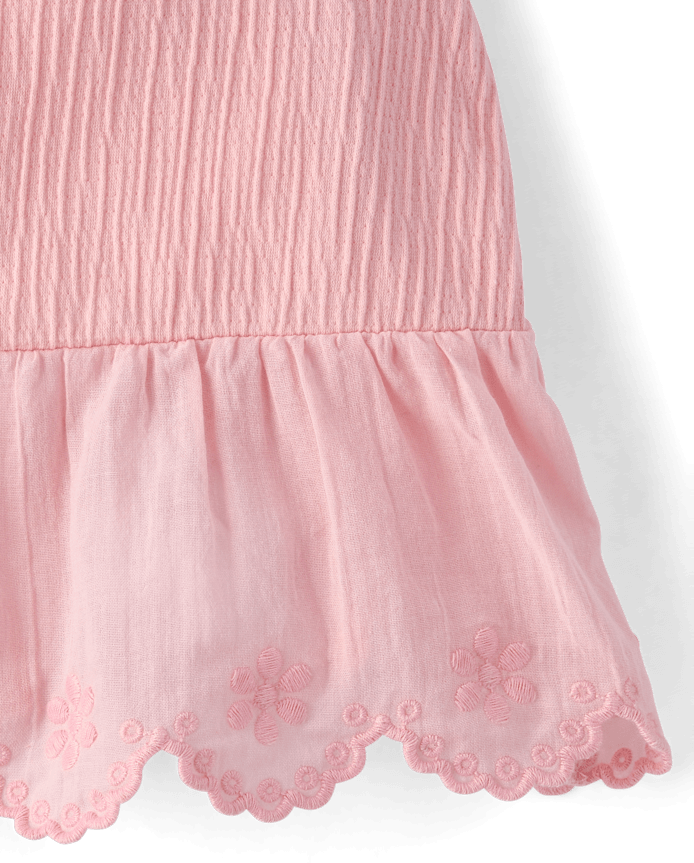 Toddler Girls Textured Eyelet 2-Piece Outfit Set