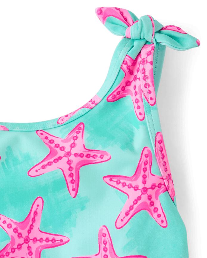 Baby And Toddler Girls Starfish Peplum One Piece Swimsuit