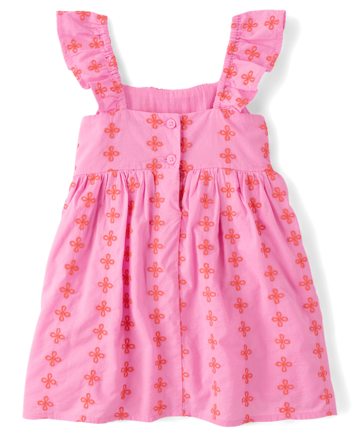 Baby And Toddler Girls Embroidered Floral Flutter Dress