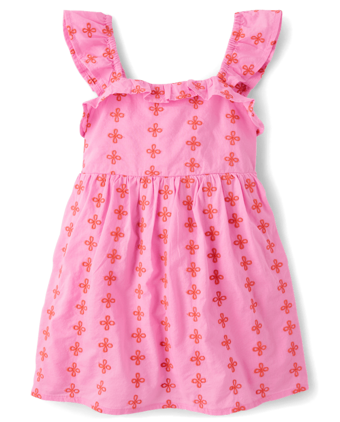 Baby And Toddler Girls Embroidered Floral Flutter Dress