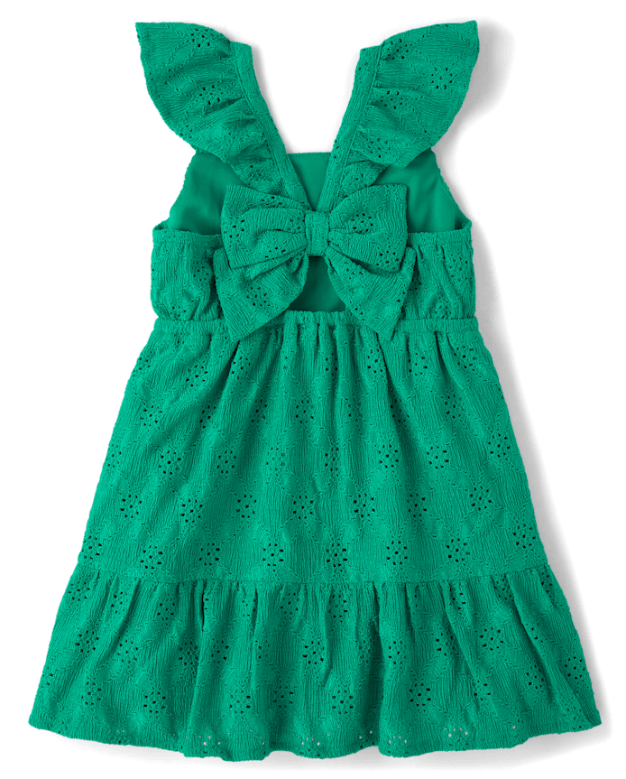Baby And Toddler Girls Eyelet Bow Back Dress