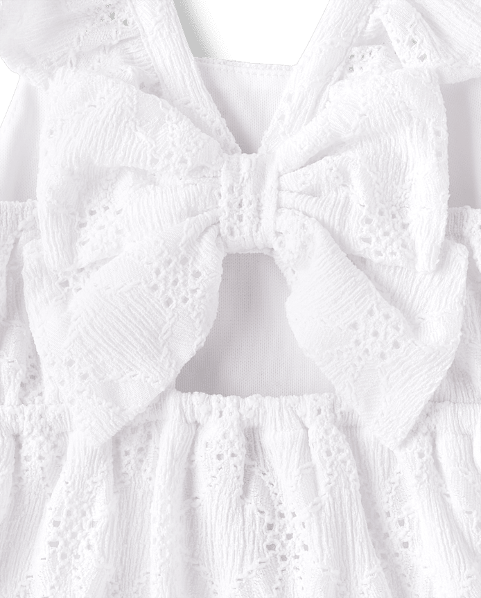 Baby And Toddler Girls Eyelet Bow Back Dress