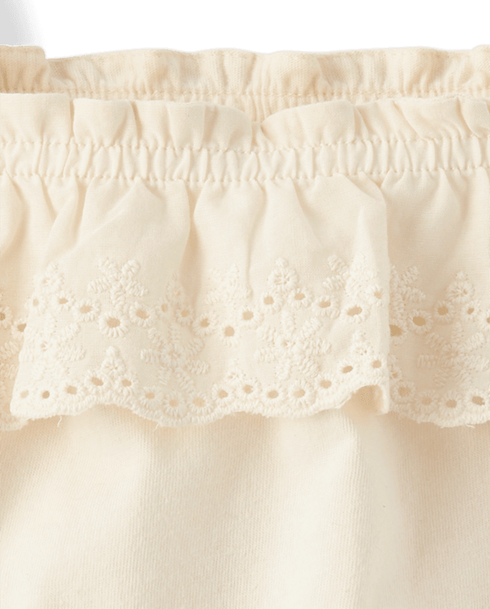 Baby And Toddler Girls Embroidered Eyelet Ruffle Top