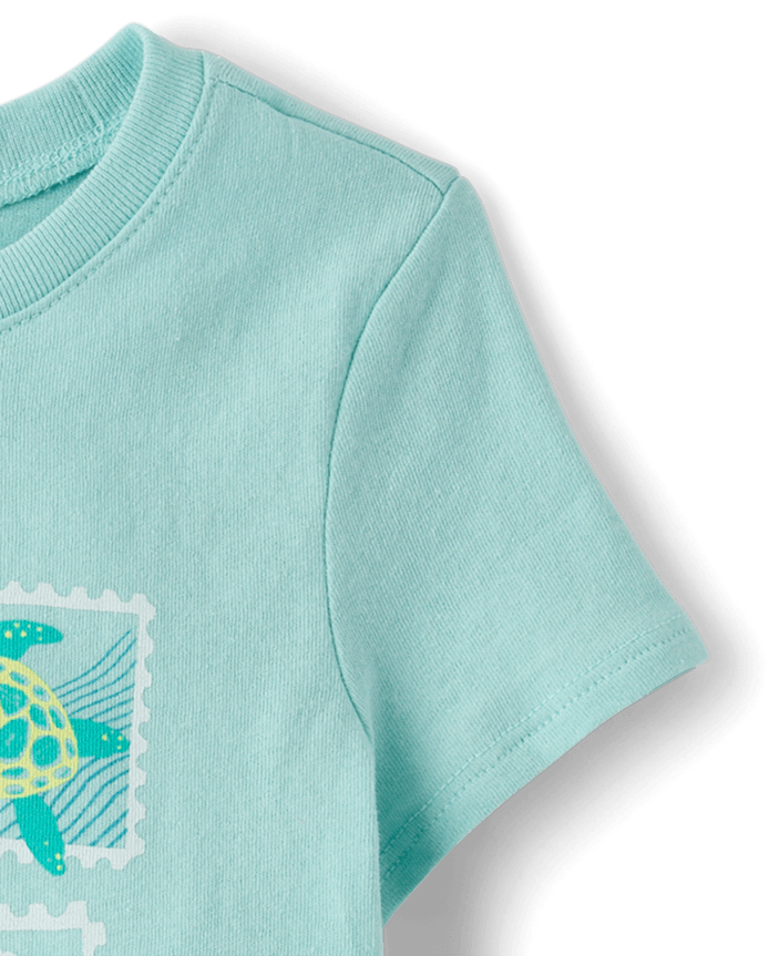 Baby And Toddler Girls Animal Stamps Graphic Tee