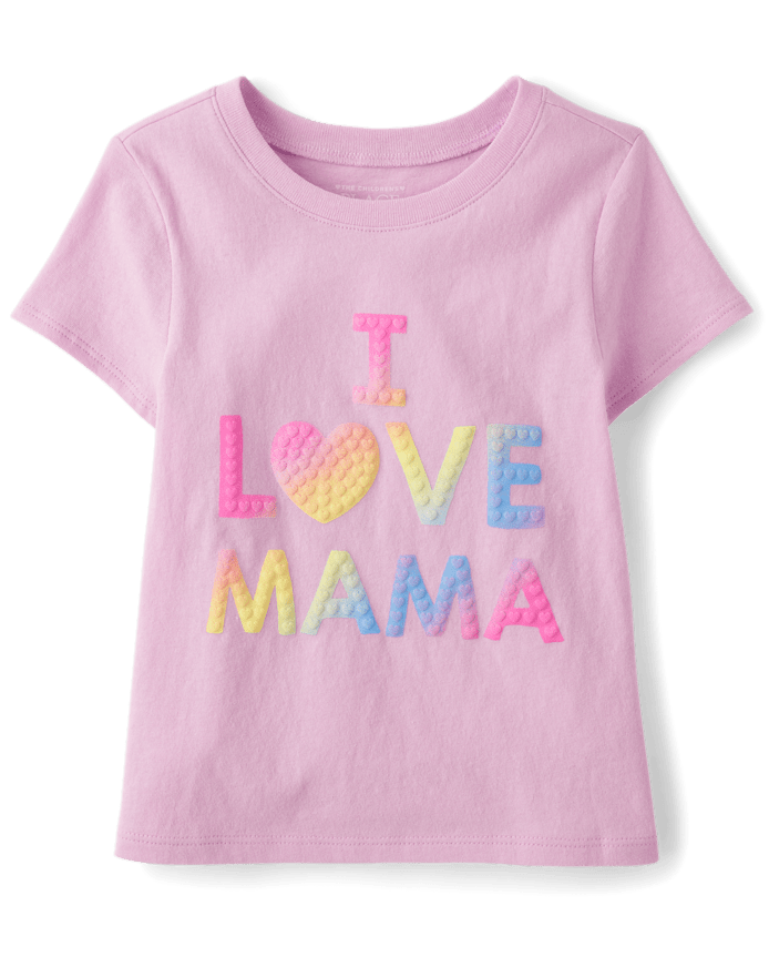 Baby And Toddler Girls Rainbow Love Mama Graphic Tee