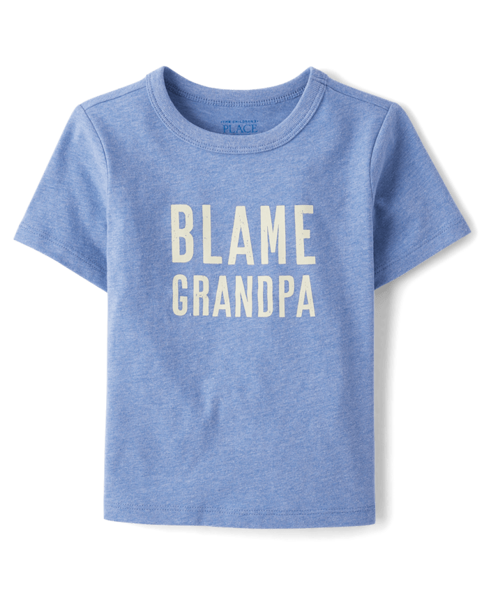 Baby And Toddler Boys Blame Grandpa Graphic Tee