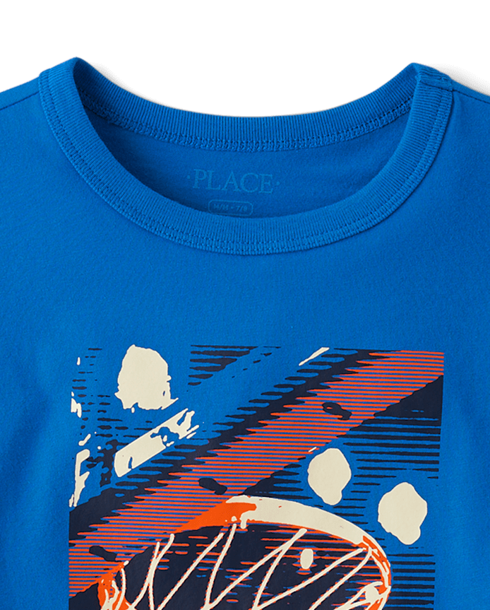 Boys Basketball Net Graphic Tee