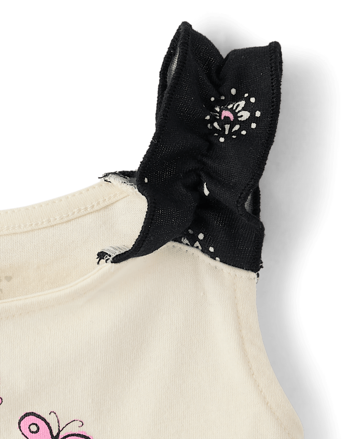 Toddler Girls Graphic Ruffle 2-Piece Outfit Set