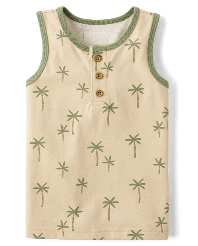 Baby And Toddler Boys Palm Tree Henley Tank Top