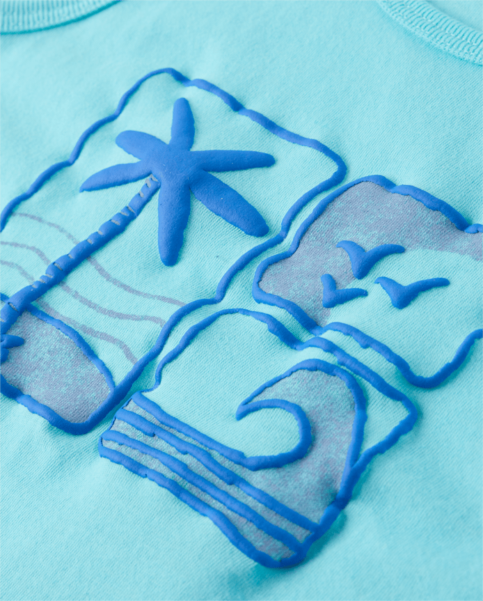 Baby And Toddler Boys Puff Print Beach 2-Piece Outfit Set