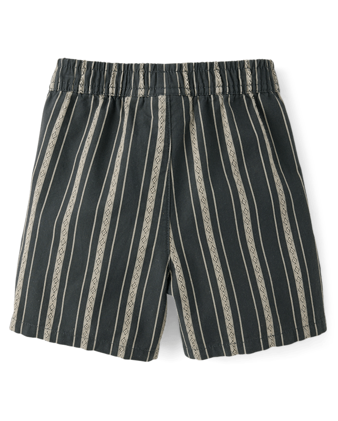 Baby And Toddler Boys Embroidered Textured Pull On Shorts