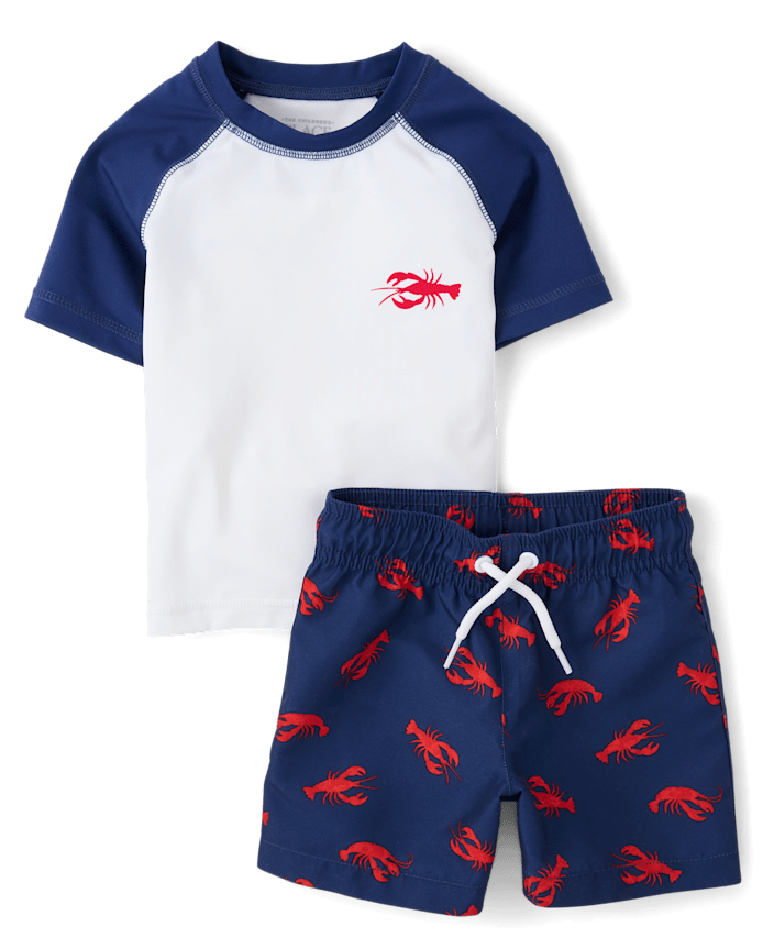 Baby And Toddler Boys Graphic Rashguard Swimsuit