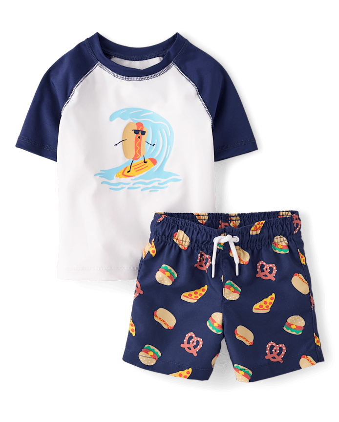 Baby And Toddler Boys Graphic Rashguard Swimsuit