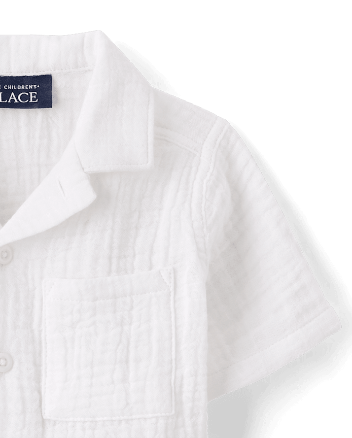 Baby And Toddler Boys Gauze Button Up Shirt