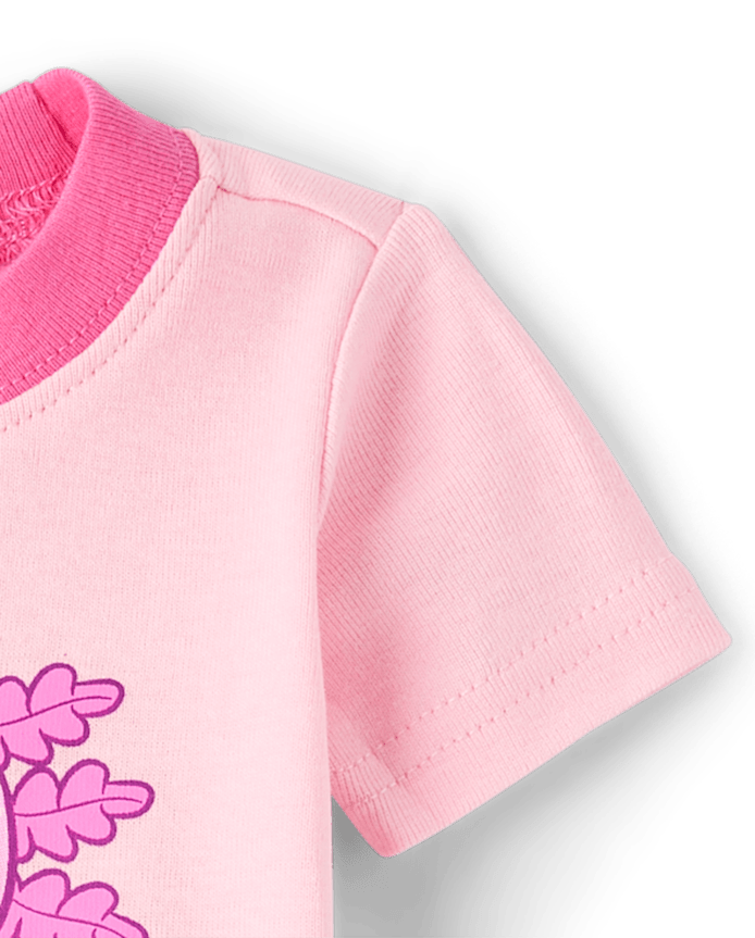 Baby And Toddler Girls Summer Axolotl Snug Fit Cotton Pajamas