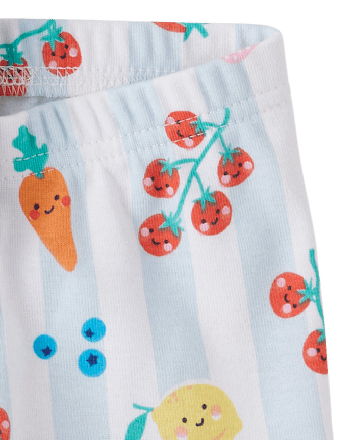 Baby And Toddler Girls Vegetable Snug Fit Cotton Pajamas