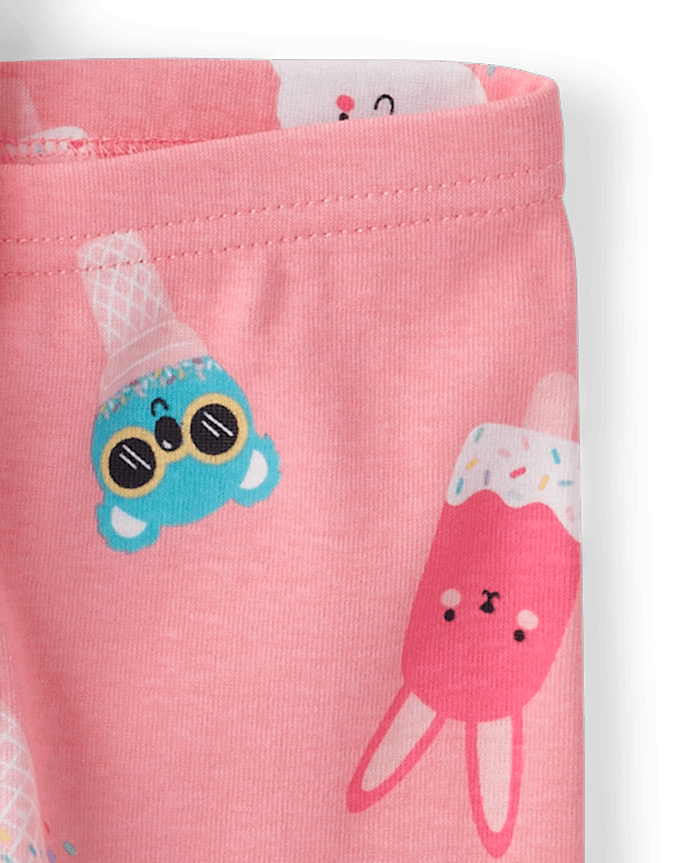 Baby And Toddler Girls Ice Cream Cone Snug Fit Cotton Pajamas