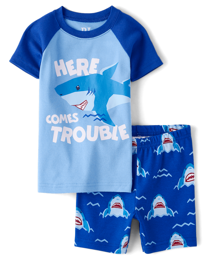 Baby And Toddler Boys Shark Snug Fit Cotton Pajamas