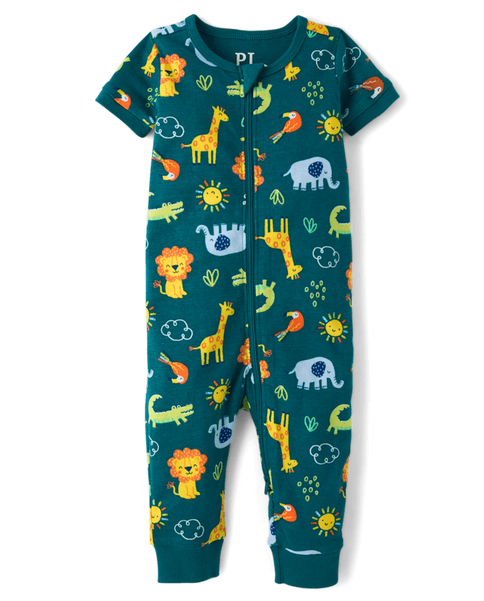 Baby And Toddler Boys Safari Snug Fit Cotton One Piece Pajamas