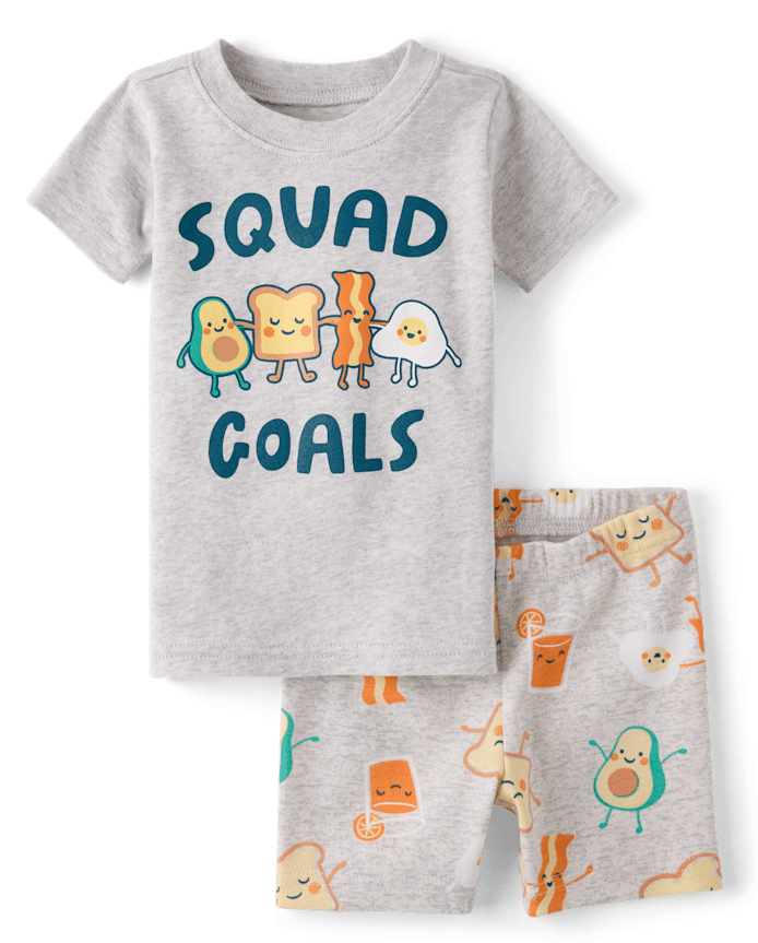 Baby And Toddler Breakfast Squad Snug Fit Cotton Pajamas