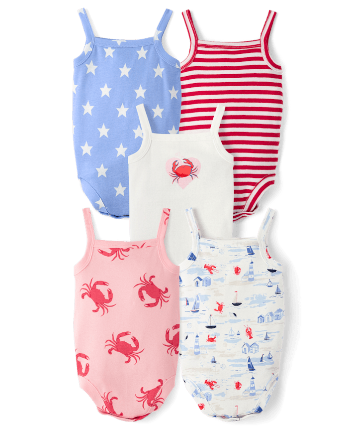 Baby Girls Coastal Bodysuit 5-Pack