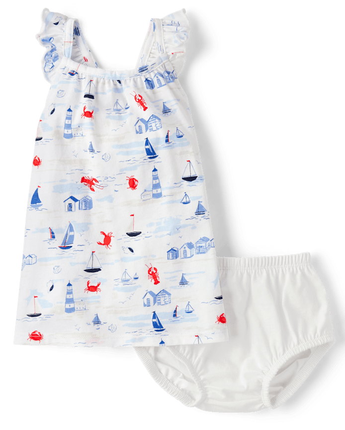 Baby Girls Nautical Flutter Dress
