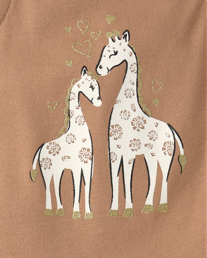 Baby Girls Glitter Giraffe 3-Piece Playwear Set