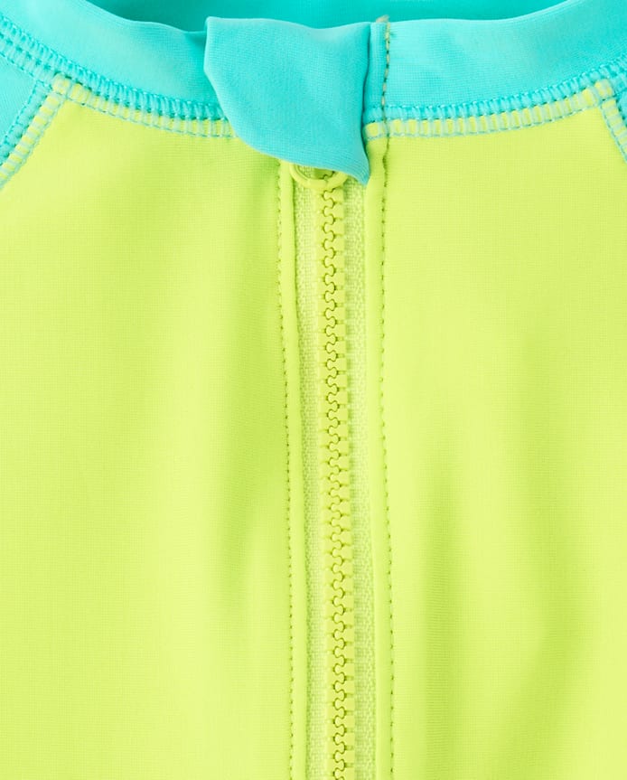 Baby Boys Colorblock Raglan Rashguard One Piece Swimsuit