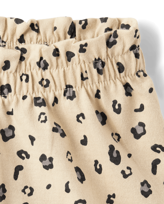 Baby Girls Leopard Paperbag Waist Shorts 2-Pack