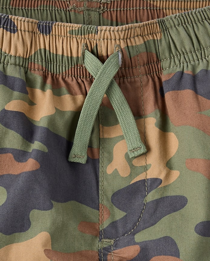 Boys Camo Pull On Cargo Shorts
