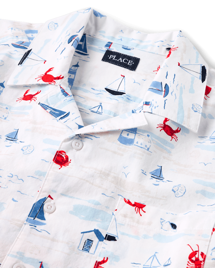 Mens Dad And Me Coastal Poplin Button Up Shirt