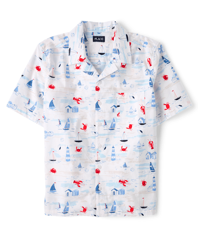 Mens Dad And Me Coastal Poplin Button Up Shirt