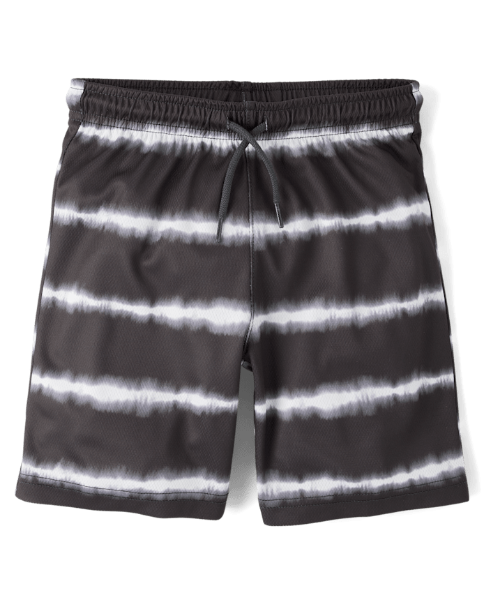 Boys Quick Dry Striped Lined Mesh Active Shorts