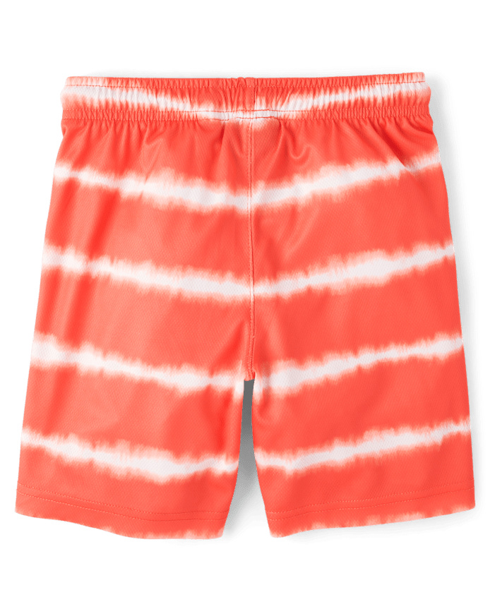 Boys Quick Dry Striped Lined Mesh Active Shorts