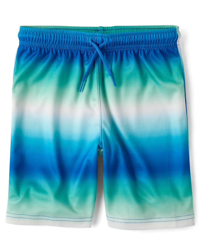 Boys Quick Dry Striped Lined Mesh Active Shorts
