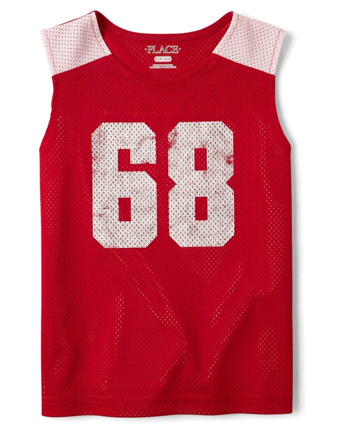 Boys Quick Dry Varsity Mesh Muscle Tank Top
