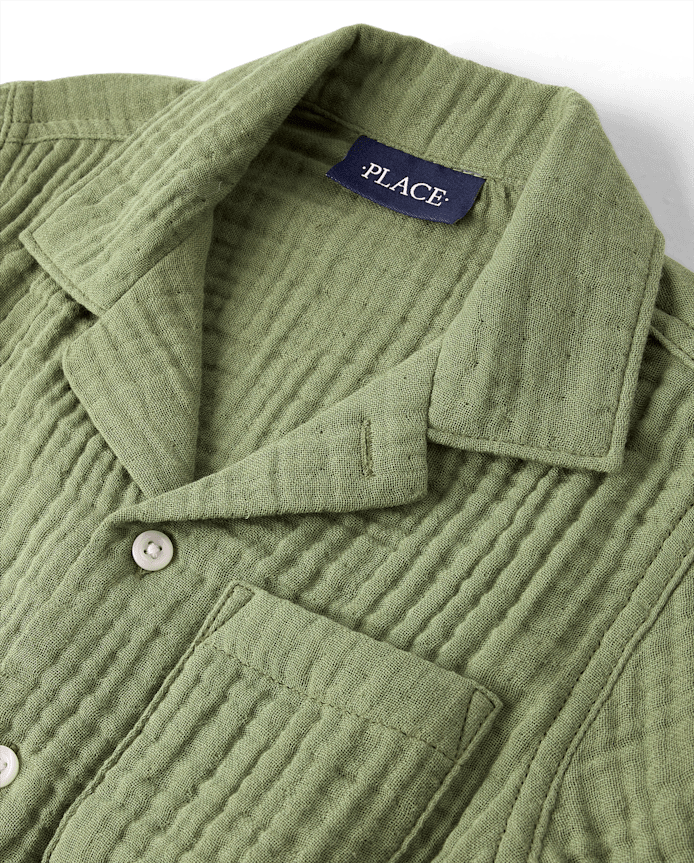 Boys Gauze Button Up Shirt