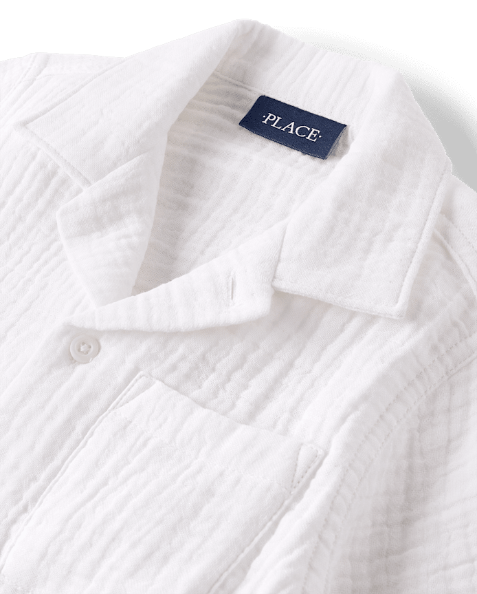 Boys Gauze Button Up Shirt