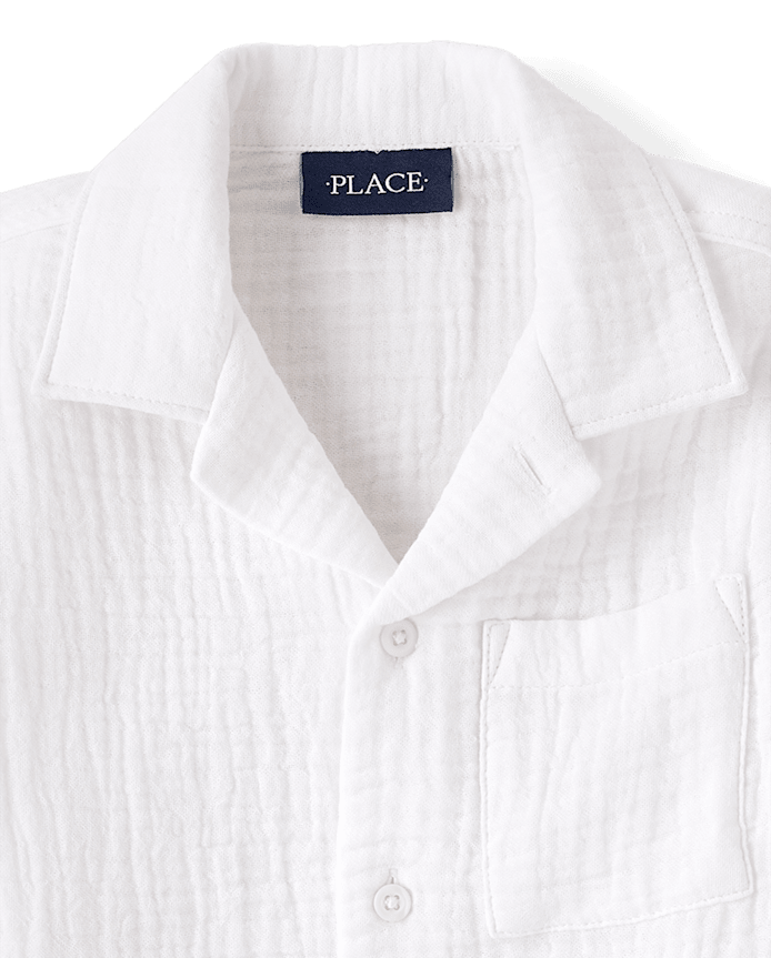 Boys Gauze Button Up Shirt