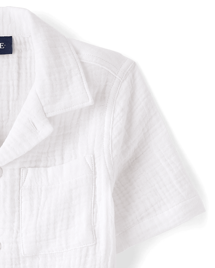 Boys Gauze Button Up Shirt