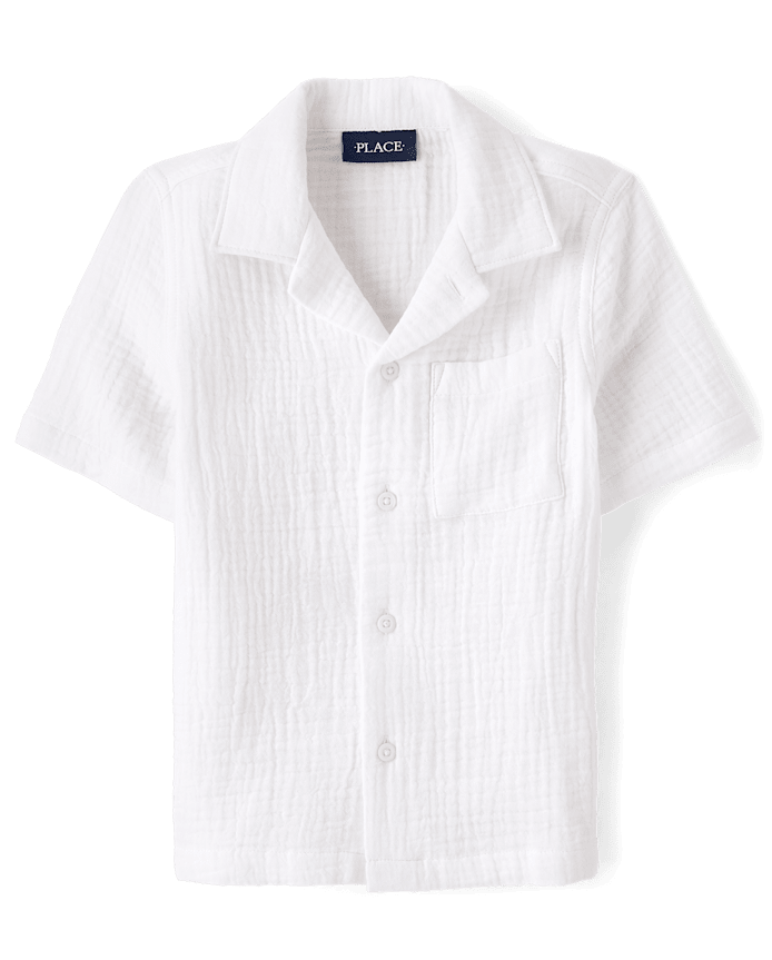 Boys Gauze Button Up Shirt