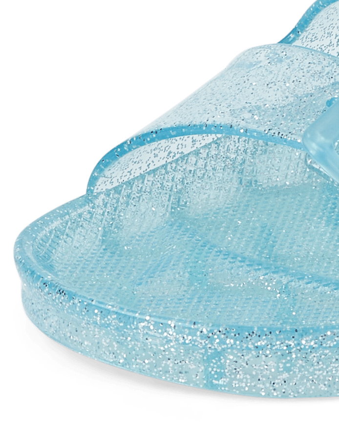 Girls Glitter Jelly Buckle Slides