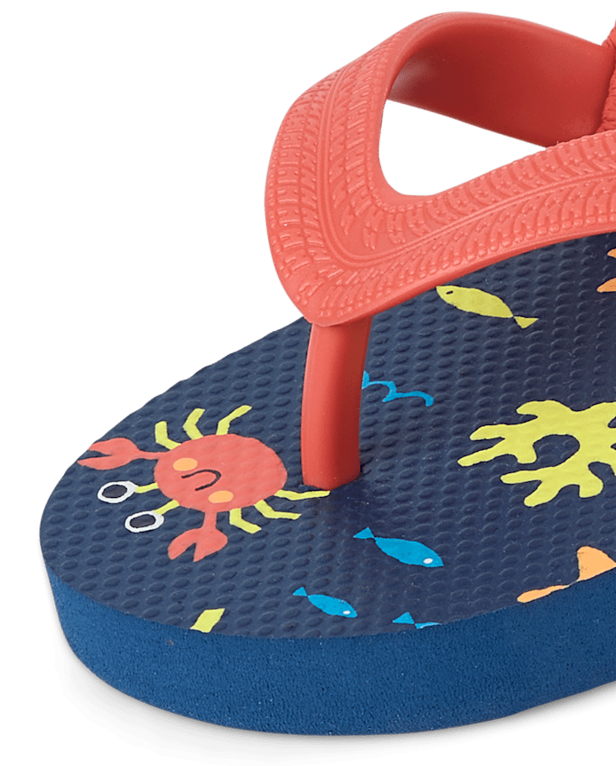 Toddler Boys Sea Creature Flip Flops