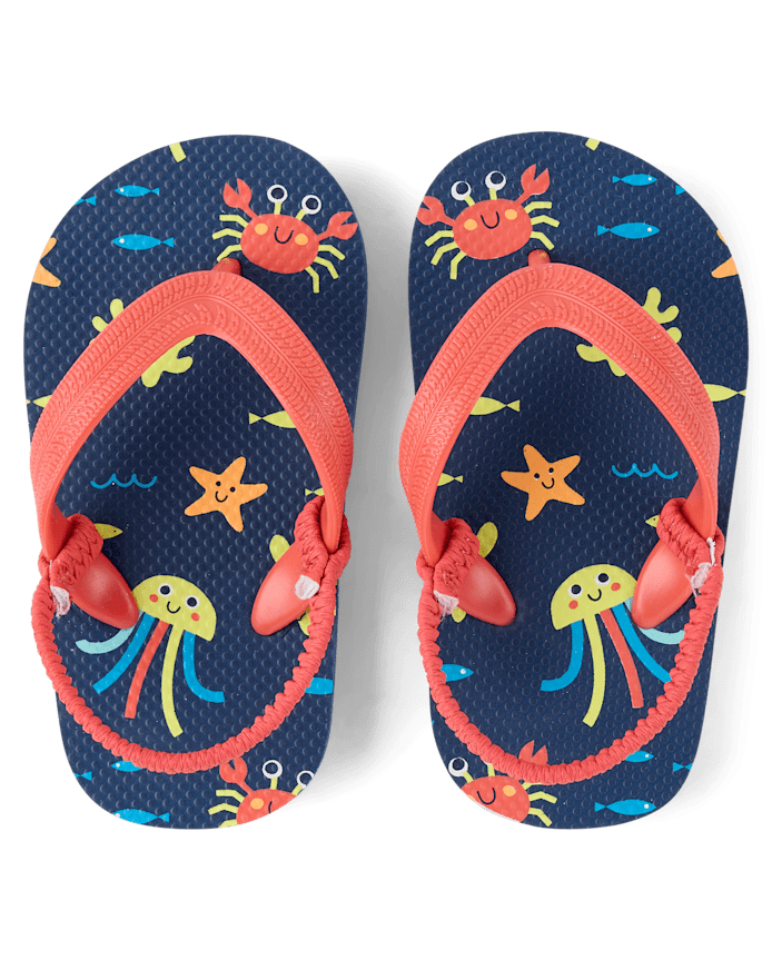 Toddler Boys Sea Creature Flip Flops