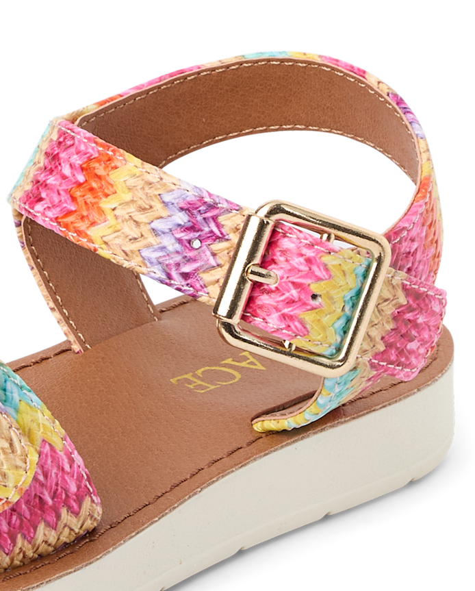 Girls Raffia Buckle Sandals